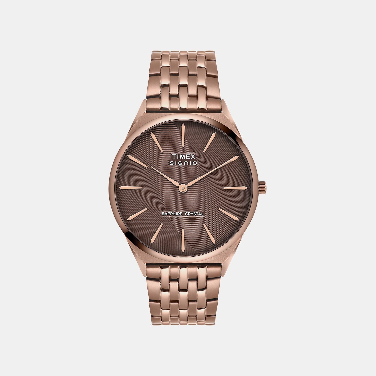 Timex Signio Men Quartz Brown Dial Analog Stainless Steel Watch Tweg34202