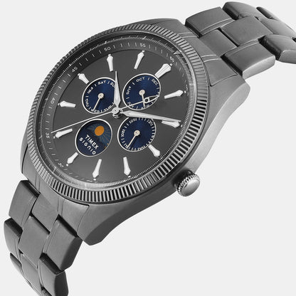 Timex Signio Men Quartz Grey Dial Multi-Function Stainless Steel Watch Tweg34400