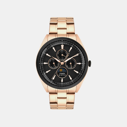 Timex Signio Men Quartz Black Dial Multi-Function Stainless Steel Watch Tweg34402