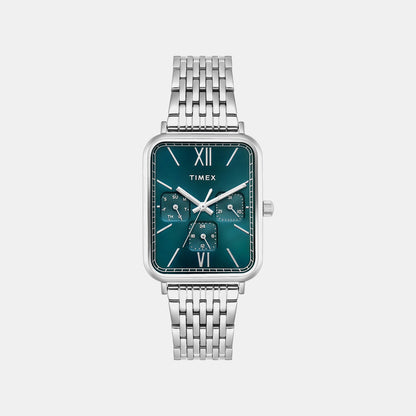 Timex Trendline Men Quartz Teal Dial Multi-Function Stainless Steel Watch Tweg34600