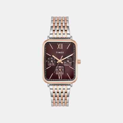 Timex Trendline Men Quartz Brown Dial Multi-Function Stainless Steel Watch Tweg34601