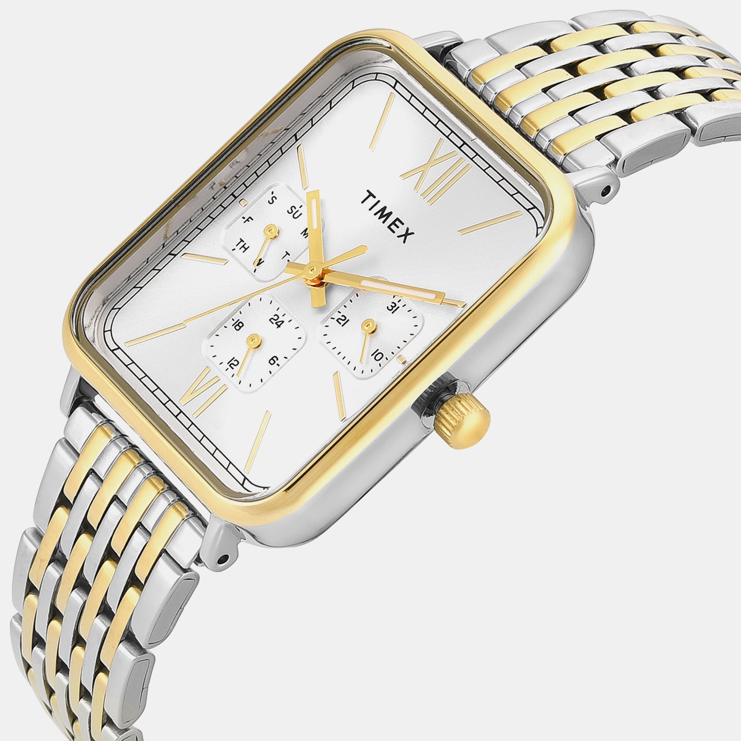 Timex Trendline Men Quartz Silver Dial Multi-Function Stainless Steel Watch Tweg34602