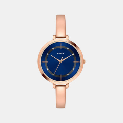 Timex Women Quartz Blue Dial Analog Brass Watch Twel12825-Ex