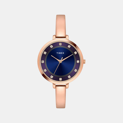 Timex Women Quartz Blue Dial Analog Brass Watch Twel12829-Ex