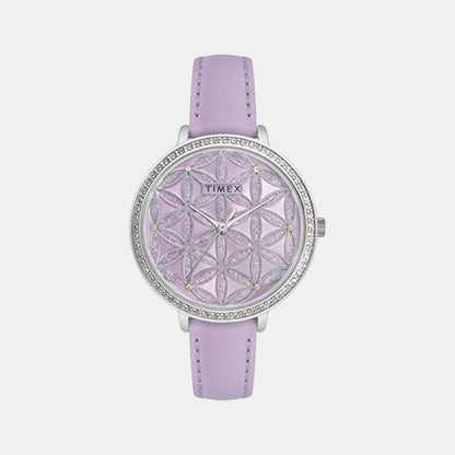 Timex Fashion Women Quartz Dial Analog Leather Watch Twel14706