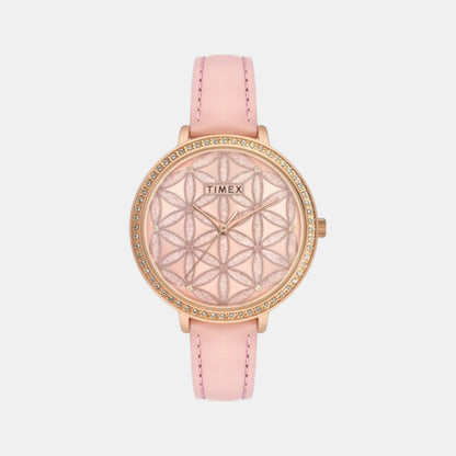 Timex Fashion Women Quartz Dial Analog Leather Watch Twel14707