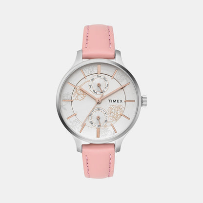 Timex Fashion Women Quartz Dial Multi-Function Leather Watch Twel14822