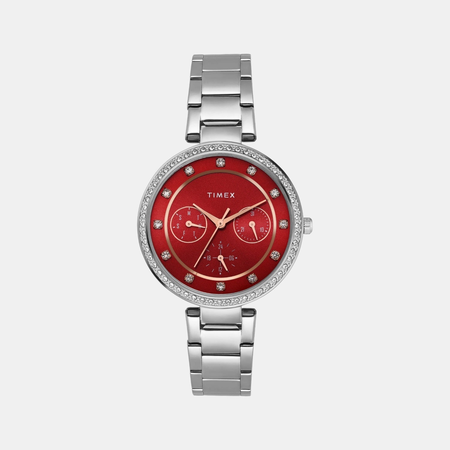 Timex Trendline Women Quartz Dial Multi-Function Stainless Steel Watch Twel18704