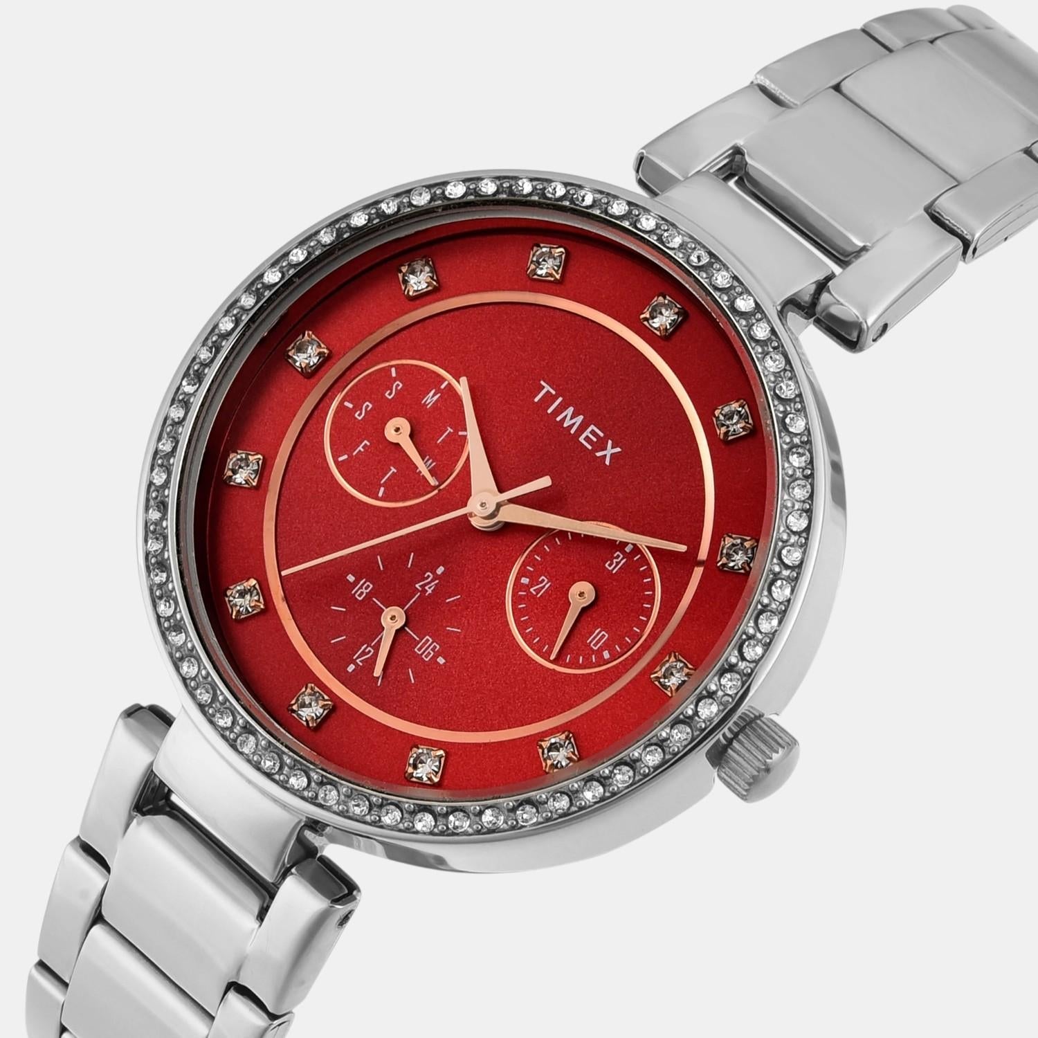 Timex Trendline Women Quartz Dial Multi-Function Stainless Steel Watch Twel18704