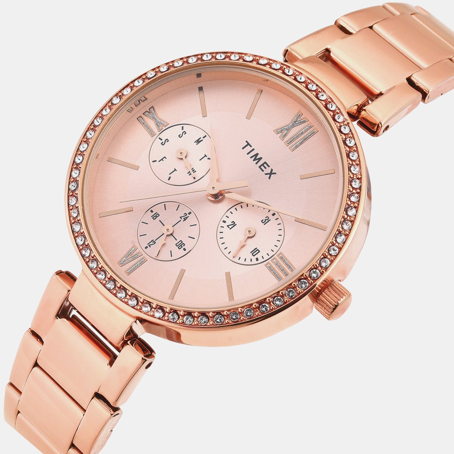 Timex Trendline Women Quartz Dial Multi-Function Stainless Steel Watch Twel18707