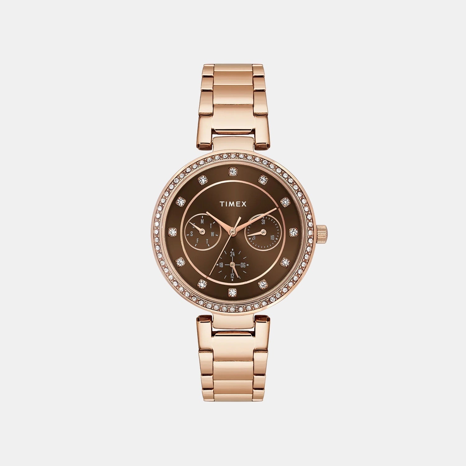 Timex Trendline Women Quartz Dial Multi-Function Stainless Steel Watch Twel18721