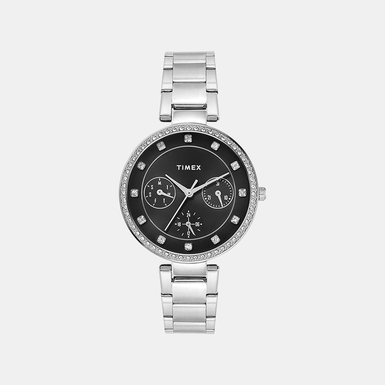Timex Trendline Women Quartz Dial Multi-Function Stainless Steel Watch Twel18728