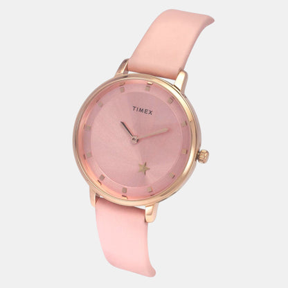 Timex Fashion Women Quartz Dial Analog Leather Watch Twel19100