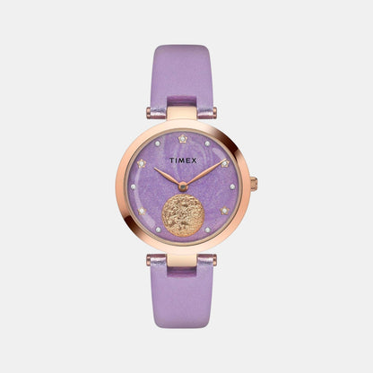 Timex Fashion Women Quartz Dial Analog Leather Watch Twel19200