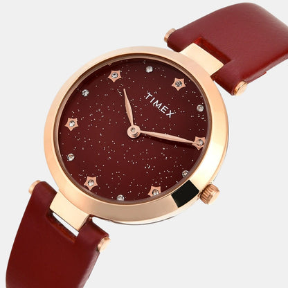 Timex Trendline Women Quartz Dial Analog Leather Watch Twel19205