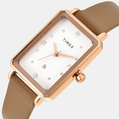 Timex Trendline Women Quartz Dial Analog Leather Watch Twel20800