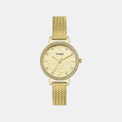 Timex Trendline Women Quartz Champagne Dial Analog Stainless Steel Watch Twel22303