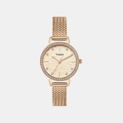 Timex Trendline Women Quartz Rose Gold Dial Analog Stainless Steel Watch Twel22304