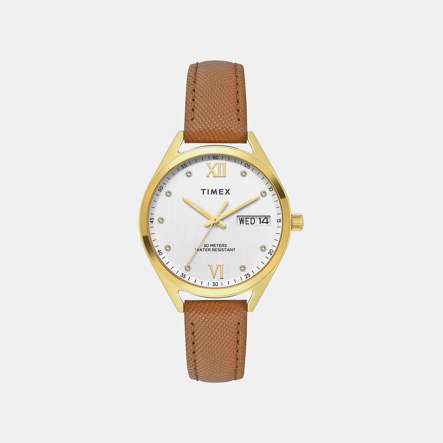 Timex Trendline Women Quartz Silver Dial Analog Leather Watch Twel26803