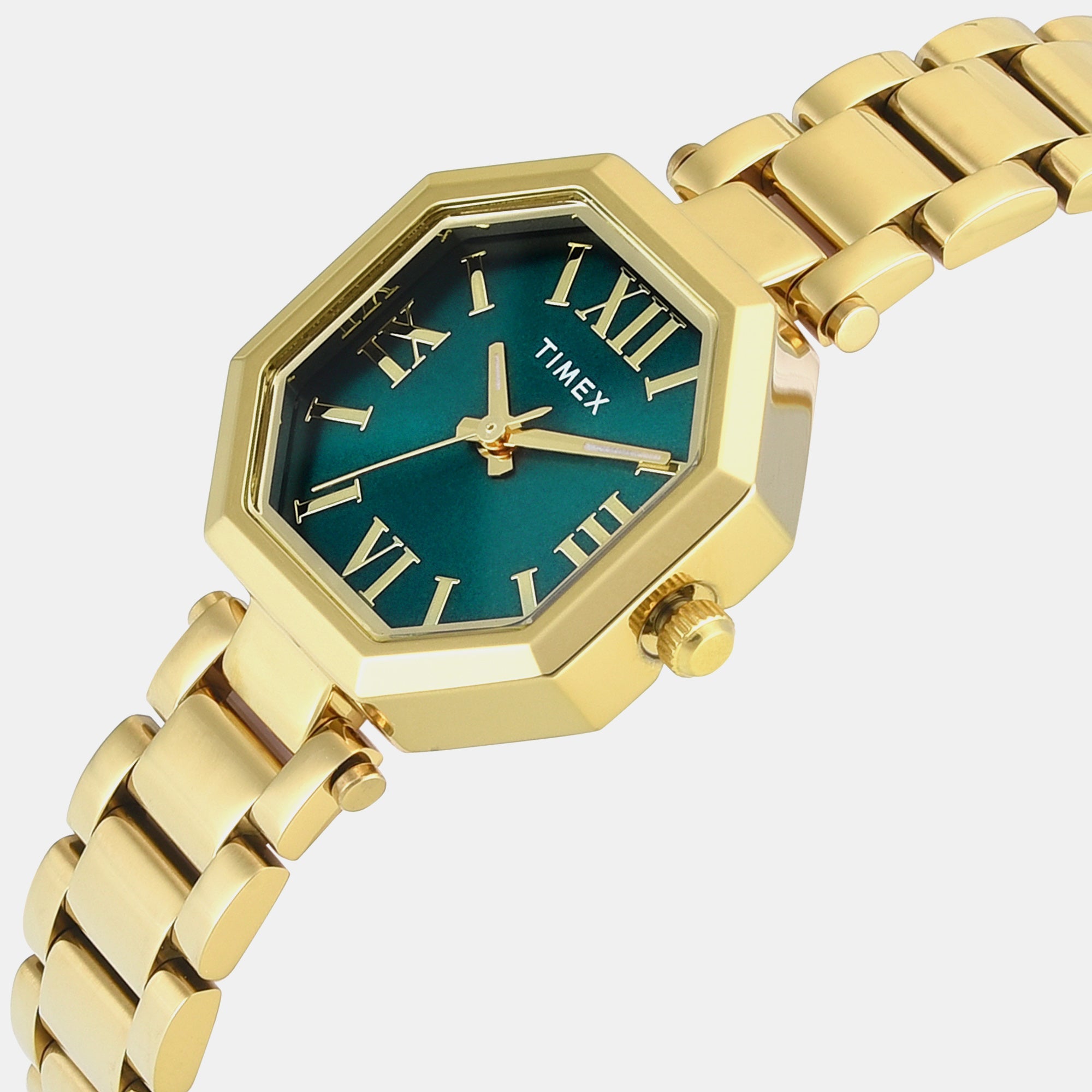 Timex Trendline Women Quartz Teal Dial Analog Stainless Steel Watch Twel26902