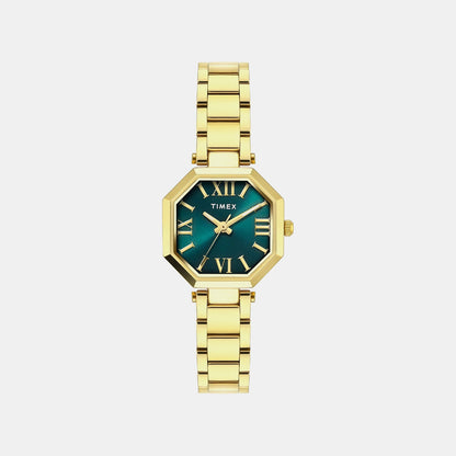 Timex Trendline Women Quartz Teal Dial Analog Stainless Steel Watch Twel26902