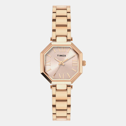 Timex Trendline Women Quartz Rose Gold Dial Analog Stainless Steel Watch Twel26903
