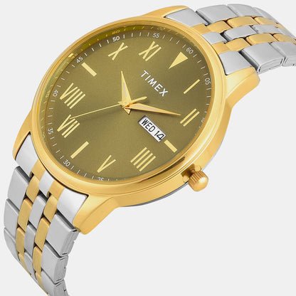 Timex Trendline Men Quartz Green Dial Analog Stainless Steel Watch Twtg12115