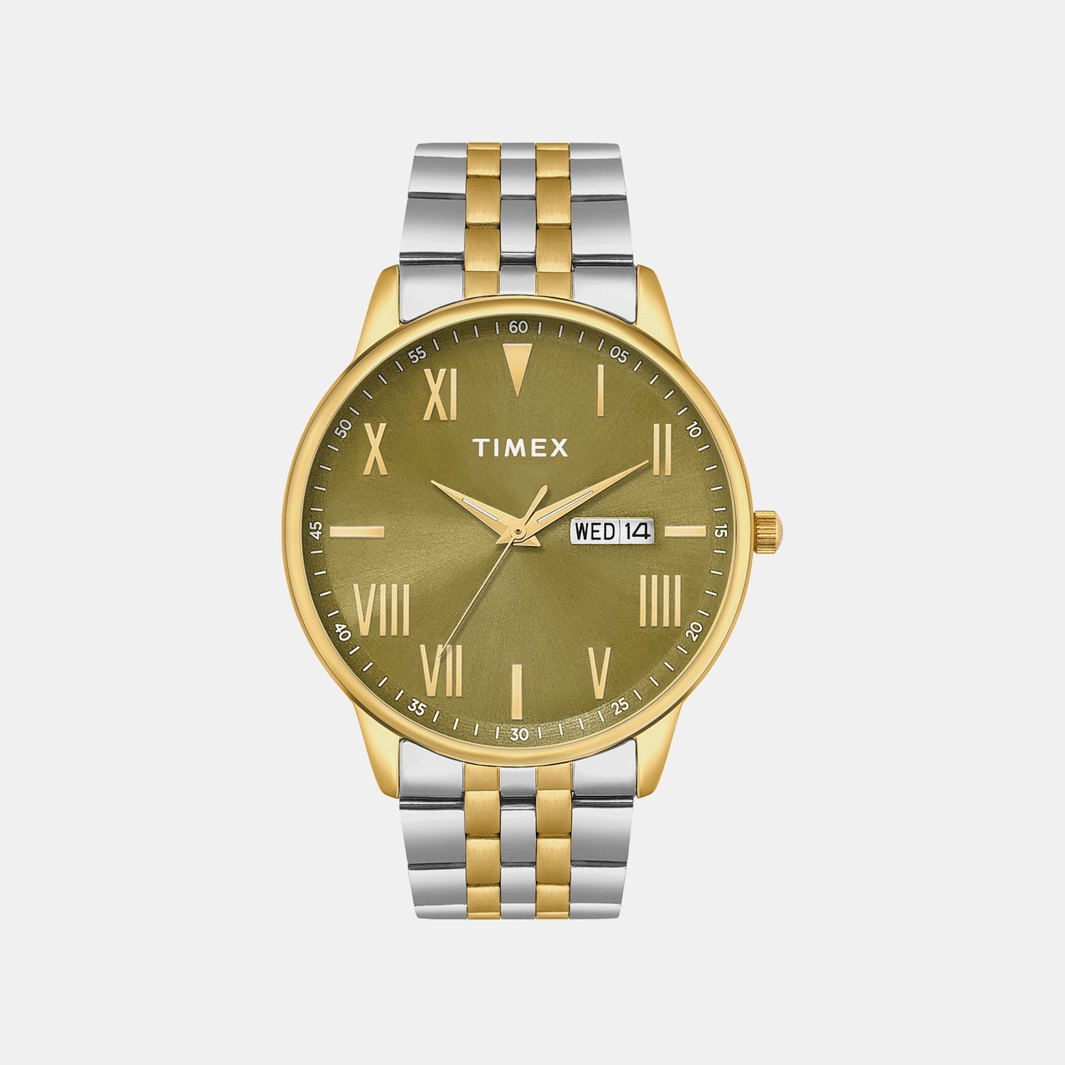 Timex Trendline Men Quartz Green Dial Analog Stainless Steel Watch Twtg12115