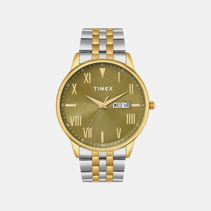Timex Trendline Men Quartz Green Dial Analog Stainless Steel Watch Twtg12115