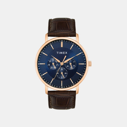 Timex Trendline Men Quartz Dial Multi-Function Leather Watch Twtg12804