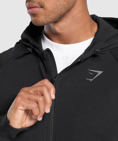 Gymshark Interlock Tech Zip Up Hoodie Black