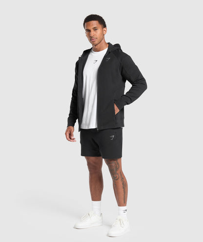 Gymshark Interlock Tech Zip Up Hoodie Black