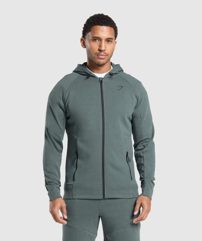 Gymshark Interlock Tech Zip Up Hoodie Slate Teal