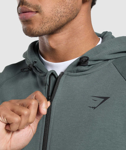Gymshark Interlock Tech Zip Up Hoodie Slate Teal