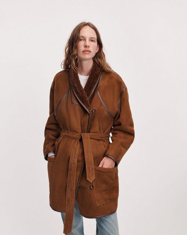 Rag & Bone Terri Suede Shearling Jacket