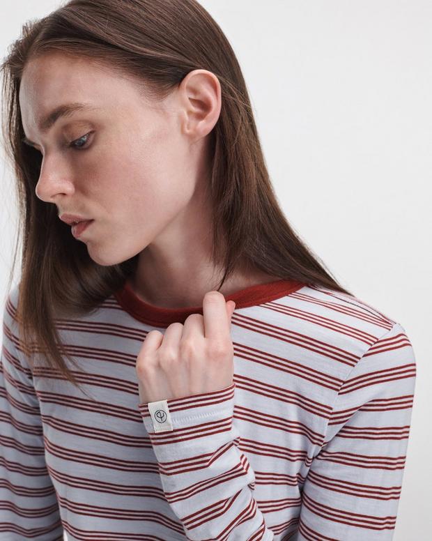Rag & Bone the Slub Striped Long-Sleeve Tee