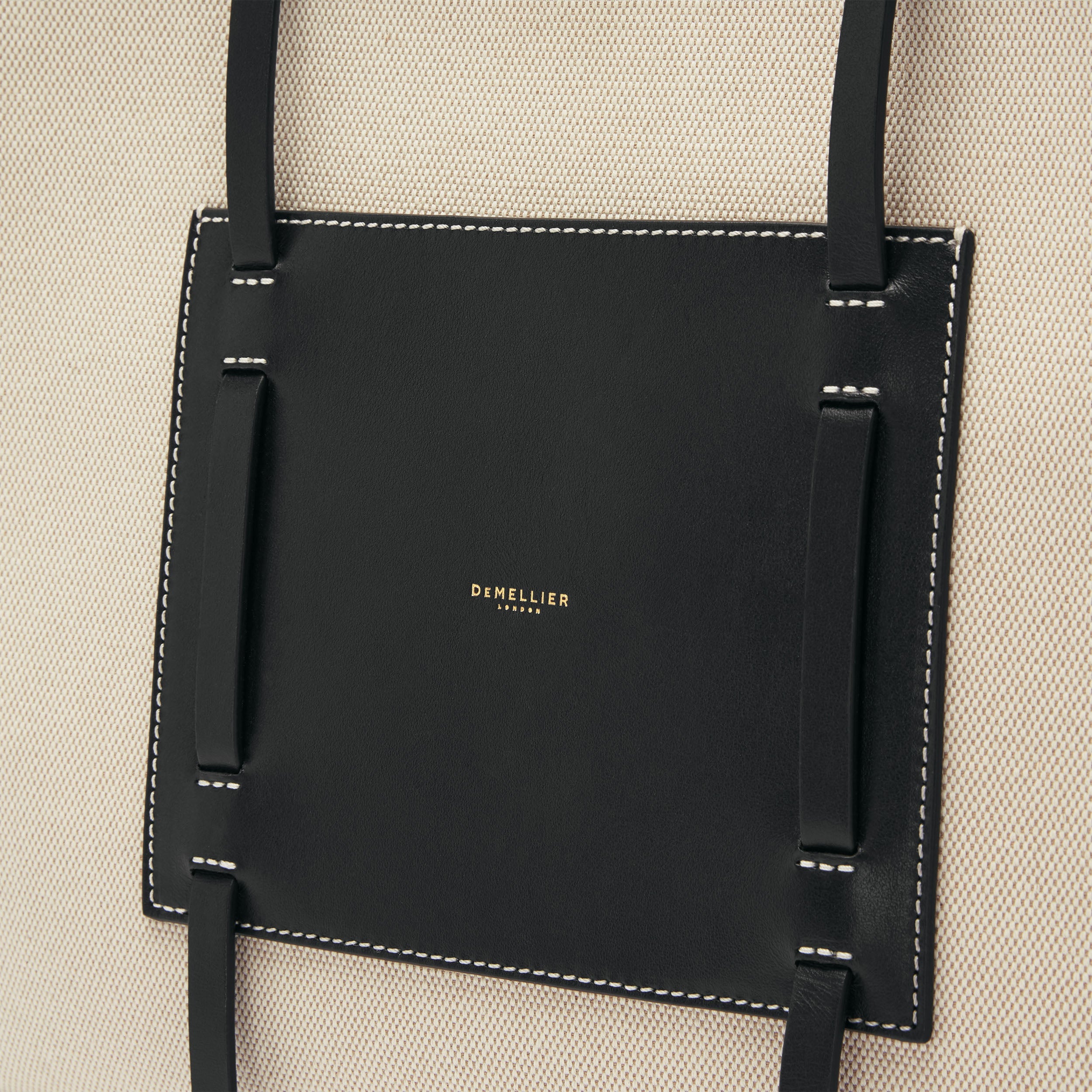 DeMellier The Capri salt & pepper canvas black smooth