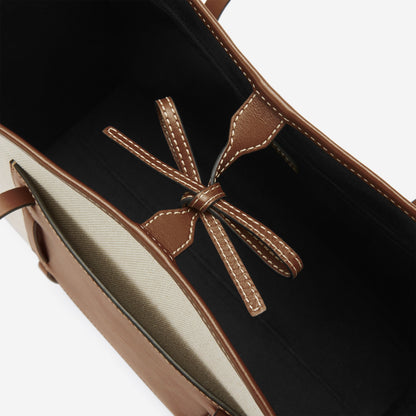 DeMellier The Capri salt & pepper canvas tan smooth