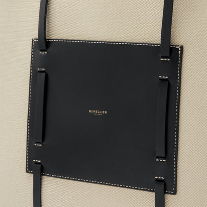 DeMellier The Large Capri salt & pepper canvas black smooth
