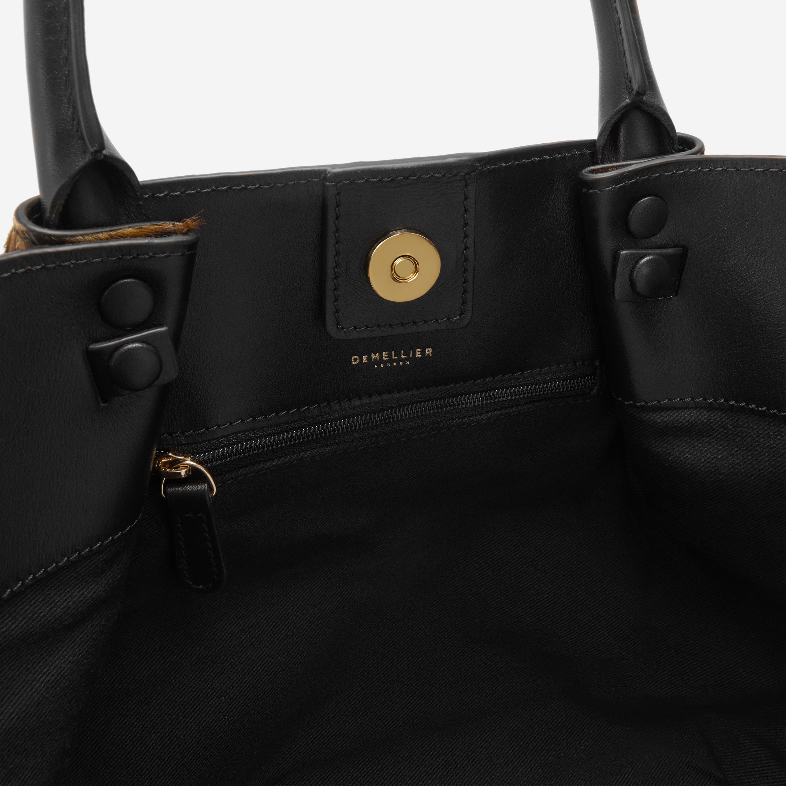 DeMellier The Midi New York leopard-effect calf hair & black smooth