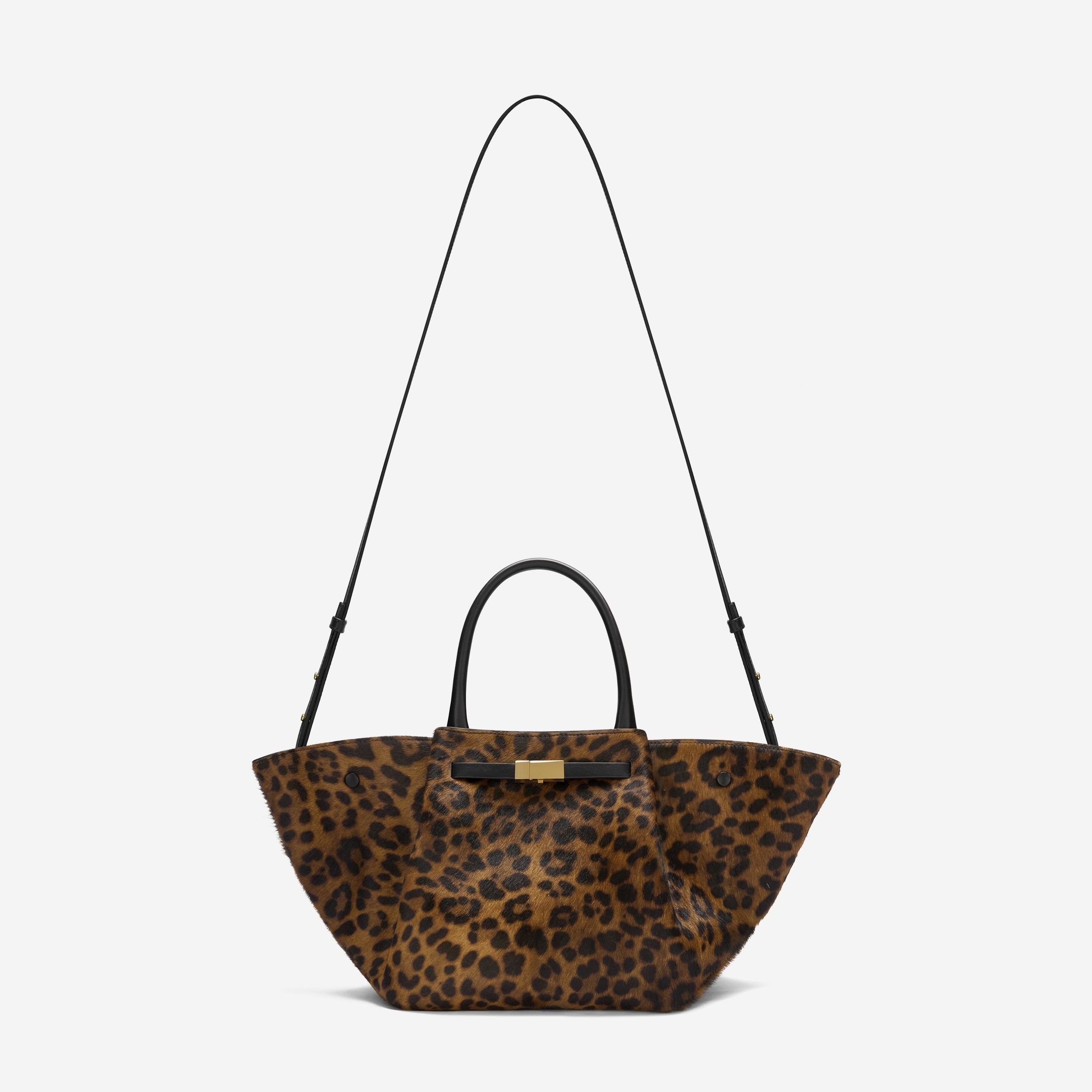 DeMellier The Midi New York leopard-effect calf hair & black smooth
