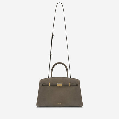 DeMellier The Midi Hudson deep olive suede & deep olive smooth