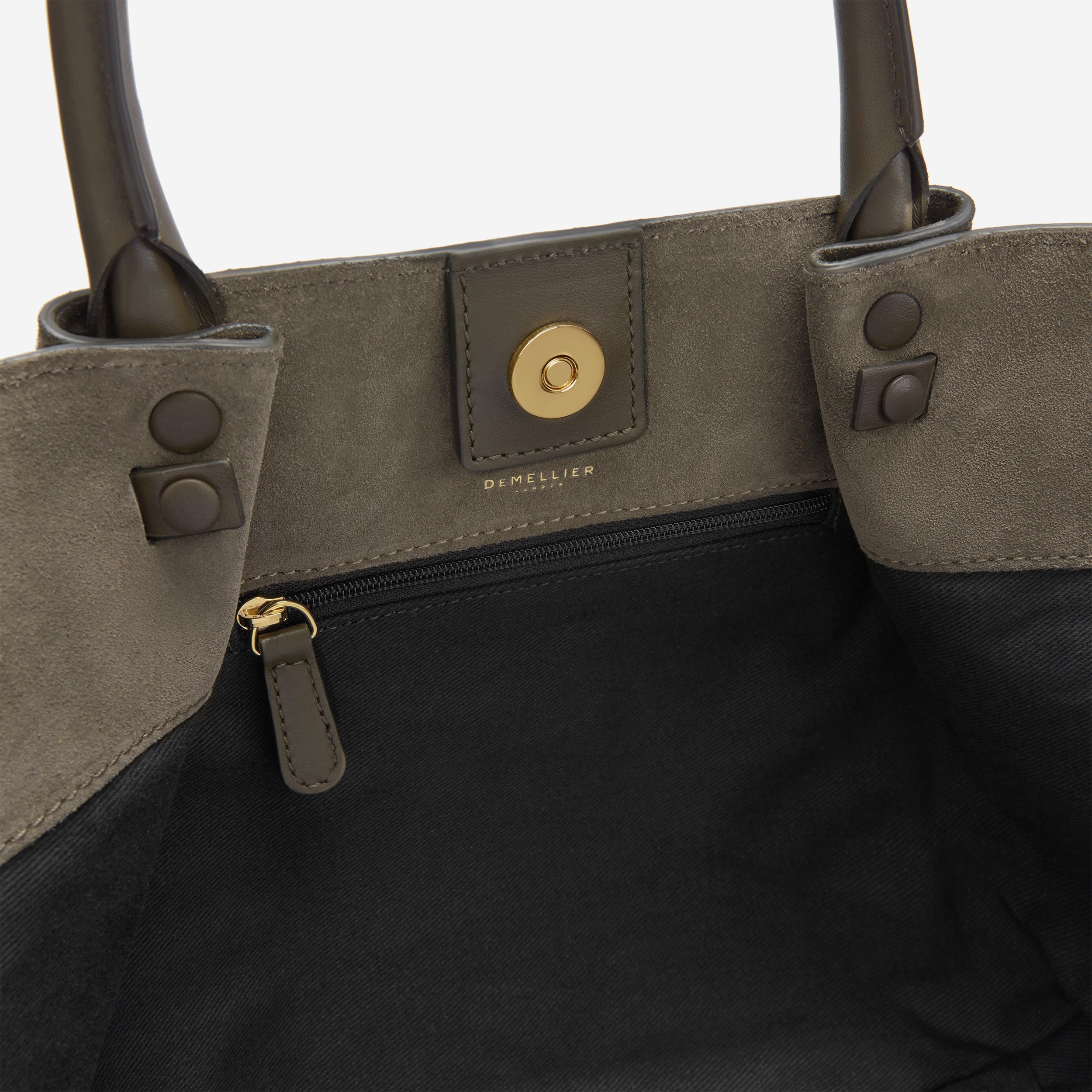 DeMellier The Midi New York deep olive suede & deep olive smooth