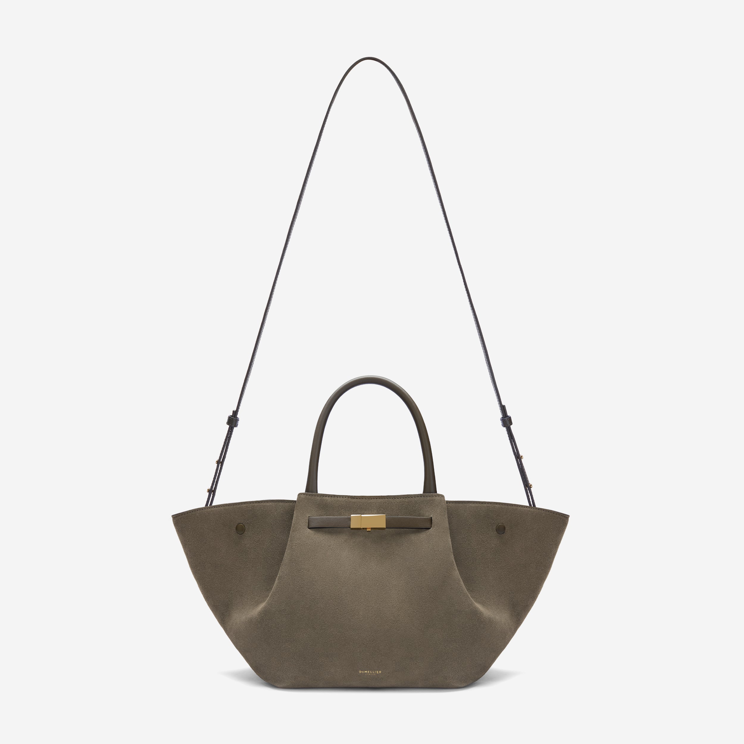 DeMellier The Midi New York deep olive suede & deep olive smooth