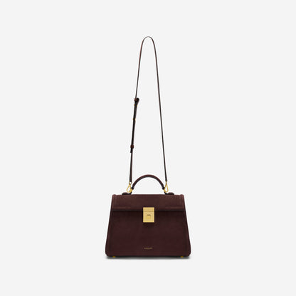 DeMellier The Midi Paris burgundy suede & burgundy smooth