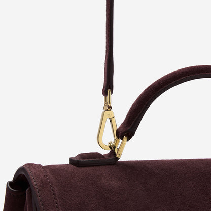 DeMellier The Midi Paris burgundy suede & burgundy smooth