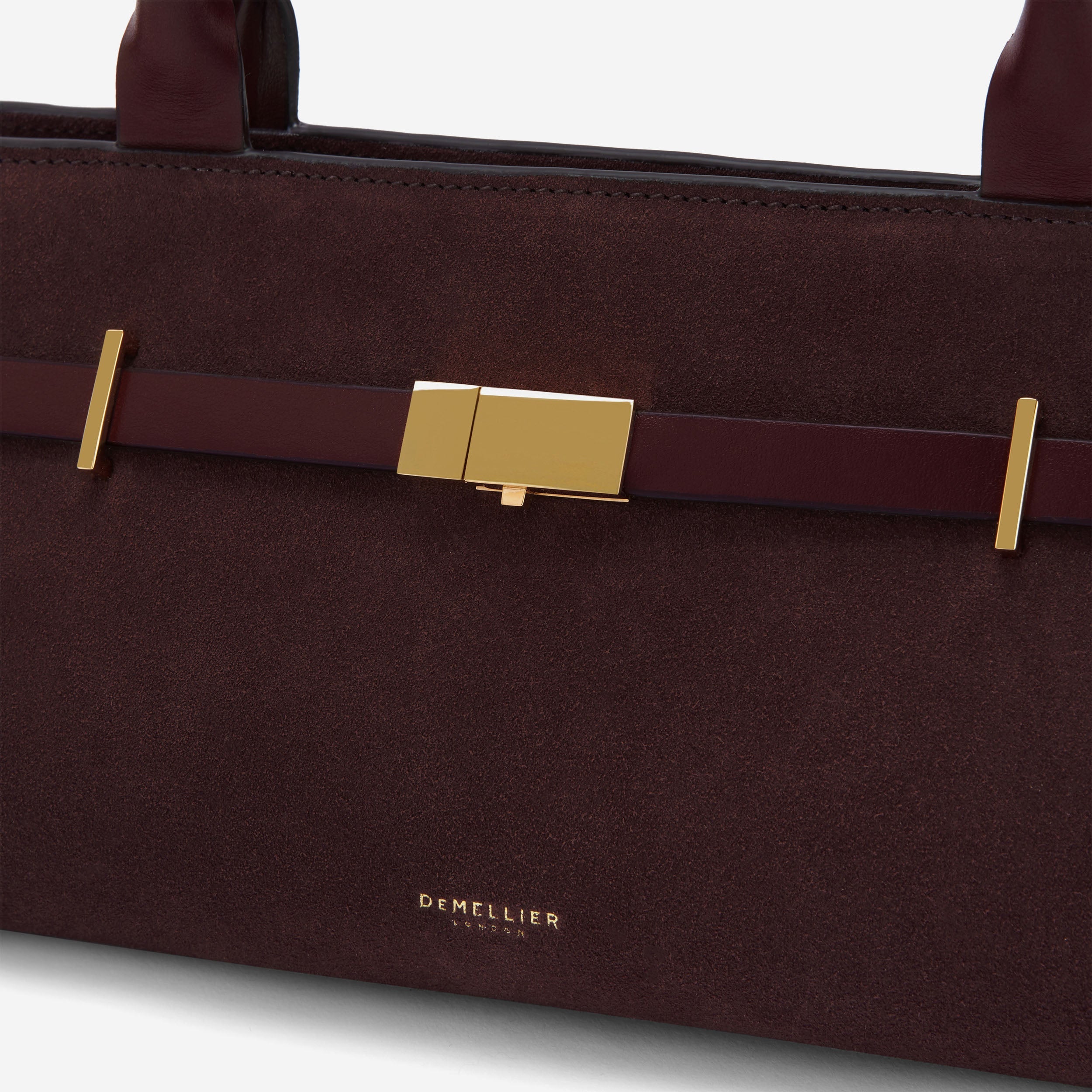DeMellier The New York Shoulder burgundy suede & burgundy smooth