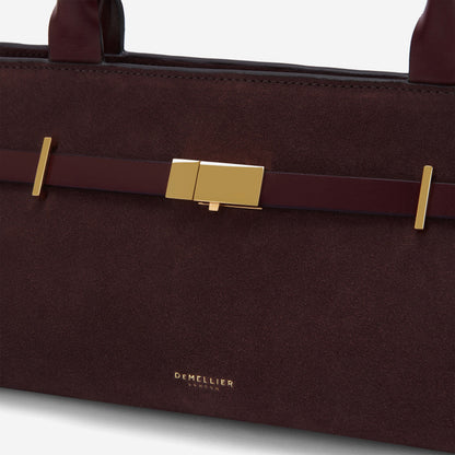 DeMellier The New York Shoulder burgundy suede & burgundy smooth