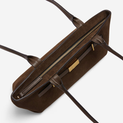DeMellier The New York Shoulder mocha suede & mocha smooth