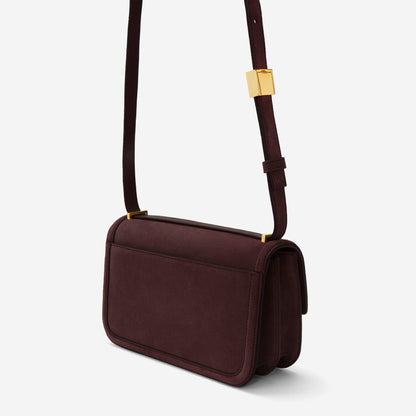 DeMellier The Paris Crossbody burgundy suede
